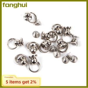 fanghui 10pcs 8mm Metal Button O Ring Stud Screwback Craft Bag Phone Screw Nail
