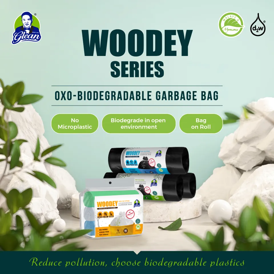 GLEAN [540 PCS] WOODEY S Biodegradable Garbage Bag Leakproof with