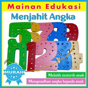 Mainan edukasi MENJAHIT ANGKA montessori