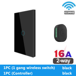 SMATRUL Wireless Switch RF 433Mhz 2 Way 16A Touch Light Wall Remote Control Home Tempered Glass On Off Lamp Module 110V 220V