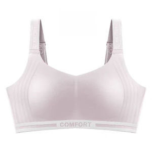 【VEIMIA】Big Breast Minimizer Bra With Stylish Straps for Off-Shoulder Chic Seamless Bra to Make Large Busts Appear Smaller Wire-Free Anti-Sagging Sports Bra Letter-Print Straps for a Youthful and Flattering Look