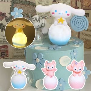 Sanrio Kuromi Melody Moon LED Light Kawaii 3D Anime Ornament Bedroom Night Light Bedside Lamp Decoration