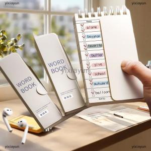 [COD] yixiayun Portable Vocabulary Memory Notepad - Shorthand Spiral Notebook For Planning And Memorization With Cover-Up Feature