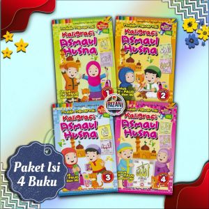 [SJ] Paket Isi 4 Buku Mudah Mewarnai Kaligrafi Asmaul Husna