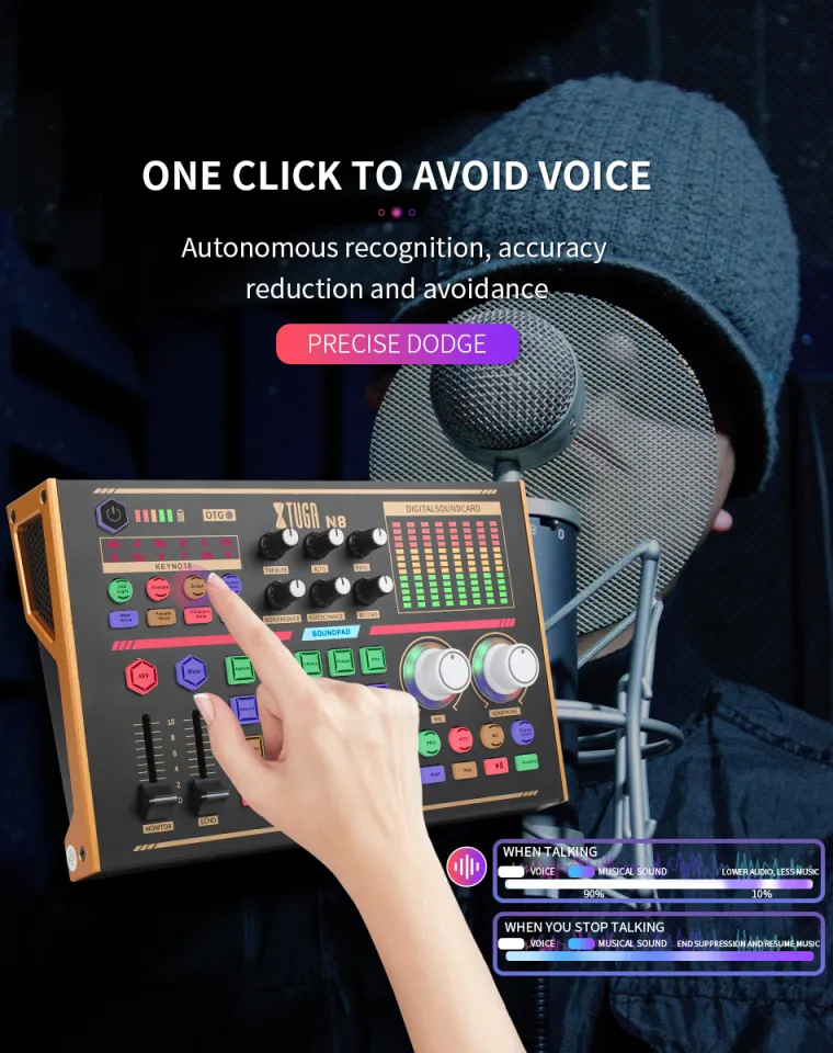 XTUGA N8 Sound Card Bluetooth Audio Live Broadcast Portable