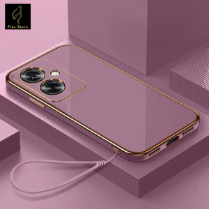 Softcase Oppo A79 5G Case Luxury Plating Casing Silicone Free Tali Lanyard