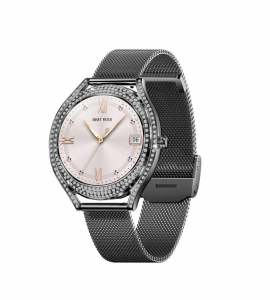 NORTH EDGE AMOLED Screen Womens Fashion Smart Watch Elegant and Noble Style Rose Gold Color Small Broken Diamond Decoration Blingbling Replaceable Dial Blood Oxygen Monitoring Womens Health Reminder V66