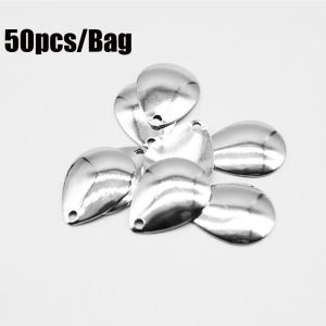 FZIPUA 50pcs หมุน การสั่นสะเทือน นิกเกิลเรียบ ตกปลา Attractor สปินเนอร์ VIB ล่อ ช้อนโลหะ ใบมีด