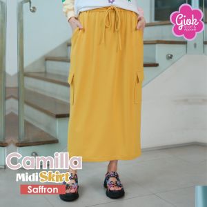 CAMILLA MIDI SKIRT BY GIOK BAHAN BABY TERRY TERBARU ROK WANITA PANJANG