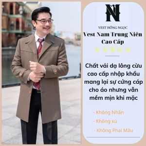 Áo Măng Tô Nam Cao Cấp Chất Liệu Vải Dạ Lông Cừu Nhập Khẩu Áo Dạ Dáng Dài Cho Bố