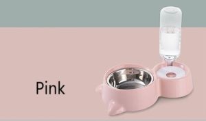 Pet Bowl Dog Cat Automatic Water Dispenser Food Bowl Food Container Feeder 2 colors available