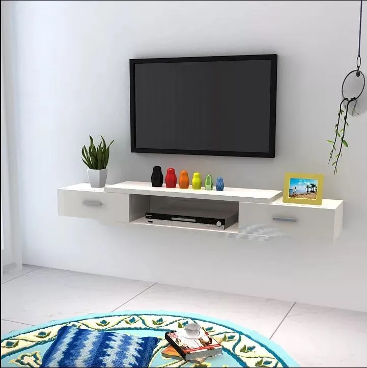 White wall store mounted tv cabinet