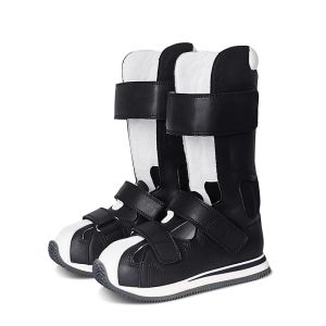 Ortoluckland Children Shoes Boys Kids Corrective Genuine Leather Boots Girls Black Therapy Footwear For Cerebral Palsy Feet