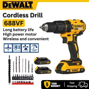 DeWalt Cordless Drill Driver Kit Hand Drill 2 Speed Screwdriver Power Drill Impact 2 Battery