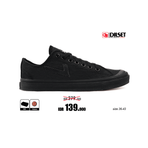 DILSET - Classic Vintage Low Full Black | Sepatu Original | Sepatu Pria | Sepatu Sekolah | Sepatu Murah | Sepatu Casual