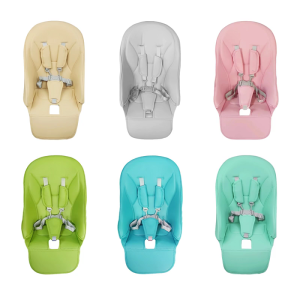 Baby Dining Chair Seat Cushion Set PU Leather Sitting Pad with Harness and Crotch Protector for Comfortable Meal