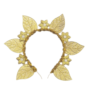NOVELLEO Rhinestone Goddess Halo Headband Sun Flower Women Hairband Fashion Gold Color Traditional Festival Hair Hoop Women