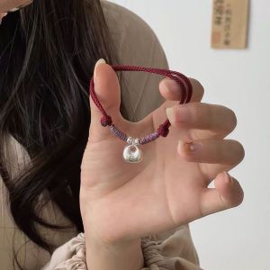 Gửi hàng từ Trung Quốc [2025] Túi may mắn nhỏ béo yên bình mới vòng tay dây đỏ năm rồng quà tặng cặp đôi cho nam và nữ chắc chắn đa năng đơn giản điều chỉnh được 042