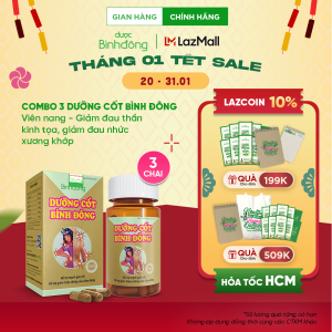 Combo 3 hộp Dưỡng Cốt Bình Đông - Giảm đau thần kinh tọa đau nhức xương khớp - hộp 60 viên nang