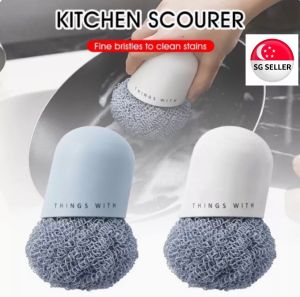 Household Polyester Dish Scrubber Brush Kitchen Dish Brush Plate Pot Cleaning Wash Tool [SG SELLER]