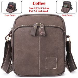 EDERN กระเป๋าสะพายไหล่มีน้ำค้างแข็งย้อนยุคสำหรับผู้ชายกระเป๋าแมสเซนเจอร์หนังแท้กระเป๋าสะพายข้างลำลองธุรกิจกระเป๋าสลิงหนังวัวความจุขนาดใหญ่