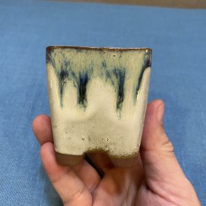 Chậu mini vuông xanh rêu trắng - Size ( Dài x Rộng x Cao) - 6 x 6 x 7 cm