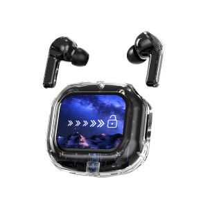 LS Universal Touch Color Screen Smart Digital Display Bluetooth Earphone Wireless Esports Low Latency Gaming Bluetooth Headset in-ear Noise Cancellation Transparent Super Long Life Sports Bluetooth Earphone