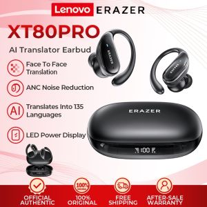 Lenovo ERAZER XT80Pro AI Translator Earbud ANC Noise Reduction Sport Bluetooth Earphone Wireless Headphones With Mic IPX5 Waterproof HiFi Stereo Wireless Earbuds With LED Display