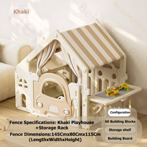 Beige Elegant Kids Playhouse Tent with Carriage - Indoor Play Area for Boys and Girls Polyester Material 1-5 Years