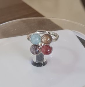 Colorful Agate Clover Ring