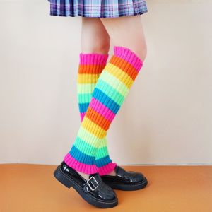 New Color Rainbow Socks Knee Warm Harry Striped Arm Warmer Gloves Christmas Gifts Lolita Cosplay Costume