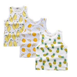 Childrens Summer Korean Vest Baby T T-shirt Cute Children Sleeveless Top Three-Piece Set