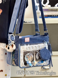 JIAERDI Harajuku Denim Ita Bags Women Sweet Cool Transparent Messenger Bag Purse Ladies jk Uniform Casual Crossbody Bags 20252026