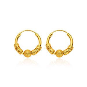 ต่างหูหรูหราบางเบา ลูกปัดนําโชคลาภ如意转运珠耳环