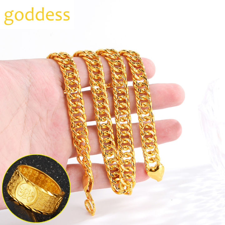 saudi gold 24k Original pawnable Necklace Gold Chain For men and women  Won't fade Lazada PH