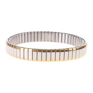 Vintage Bangle Bracelet with Golden Pattern Stretchable Elastic Bracelet Couple Love Bracelets Stainless Steel