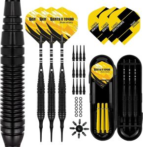 Soft Tip Darts Sets - Soft Tip Darts for Electronic Dartboard Plastic Tip Darts Set with Aluminum Shafts + Extra 3 Dart Flights 3 Replace Plastic Shafts