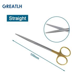 Tissue Scissors Straight Curved Stainless Steel Blunt Scissors Golden Handle Scissors Autoclavable Surgical instruments 1pcs