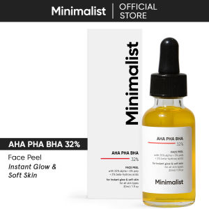 Minimalist 32% AHA + BHA + PHA Face Peeling Solution for Advanced Users | Exfoliator for Smooth Glowing Skin | For Women & Men | 30 ML