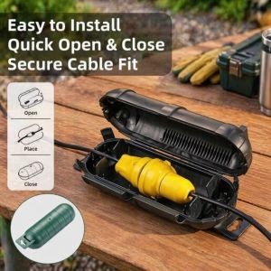 HUAGUES Extension Cord Junction Box Waterproof Weather Proof Electrical Connection Box Power Cord Accessories Rainproof Socket Safety Cover Indoor Outdoor