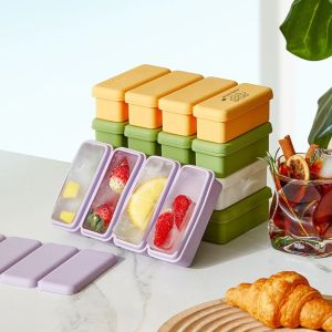 ANHEY With Lid Long Ice Cube Mold Silicone Non-Stick Ice Mould Ice Tray Food Grade Ice Cube Box Bar