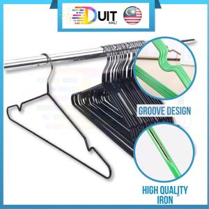 Duitmali Hanger Baju Penyangkut Tudung Besi Premium Stainless Steel Anti Slip Cloth Hanger