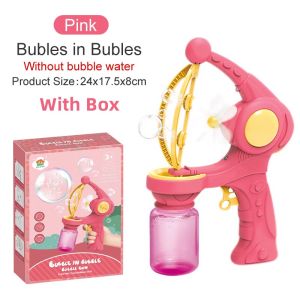 New Fan Bubbles Maker Machine Big Bubble Water Soft Bullet Blaster Toy Kids Automatic Bubble Machines Cartoon Soap Bubbles Blower Outdoor Toy Gift