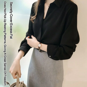 Tops Luxury Long-sleeved Shirt Simple Clean Easy to Mix and Match Breathable Spring Fashion