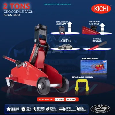 HYDRAULIC CROCODILE FLOOR JACK 3 TONS 2 TONS STANDARD WITH CASE KICHI