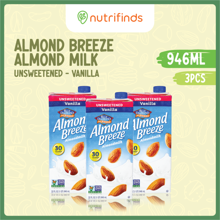 Blue Diamond Almond Breeze Milk (Unsweetened Vanilla) 3pcs Lazada PH