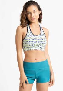 FUNFIT Racerback Crop Top (Eclectic)-  work swim gym leisure all in one piece