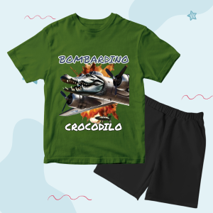 Baju Kaos Setelan Anak Laki Laki Karakter Anomali Bombardiero Crocodilo Keren 1 - 10 Tahun - DTF
