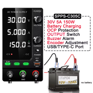 KUAIQU เครื่องจ่ายไฟ (ส่งเร็วจากไทย) DC Power Supply 30V 10A 60V 5A 120V 3A Voltage Regulator Stabilizer Switch Bench Power Source for platingcharging battery
