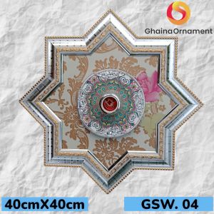 Ornamen Lampu Plafon PVC / Gypsum Ukuran 40x40 CM Bahan Premium model terbaru KODE GSW 40X40